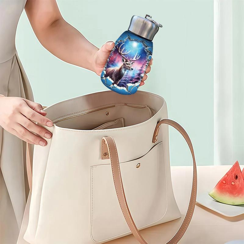 1pc 10.5oz Stainless Steel Tumbler - Leak-Proof, Insulated, Reusable, Hand Wash Only, Chic & Practical, **Enchanted Stag Breakthrough Art Design**, Ideal for Office, Camping or Holidays, Perfect Holiday Gift Item, Durable Drinkware