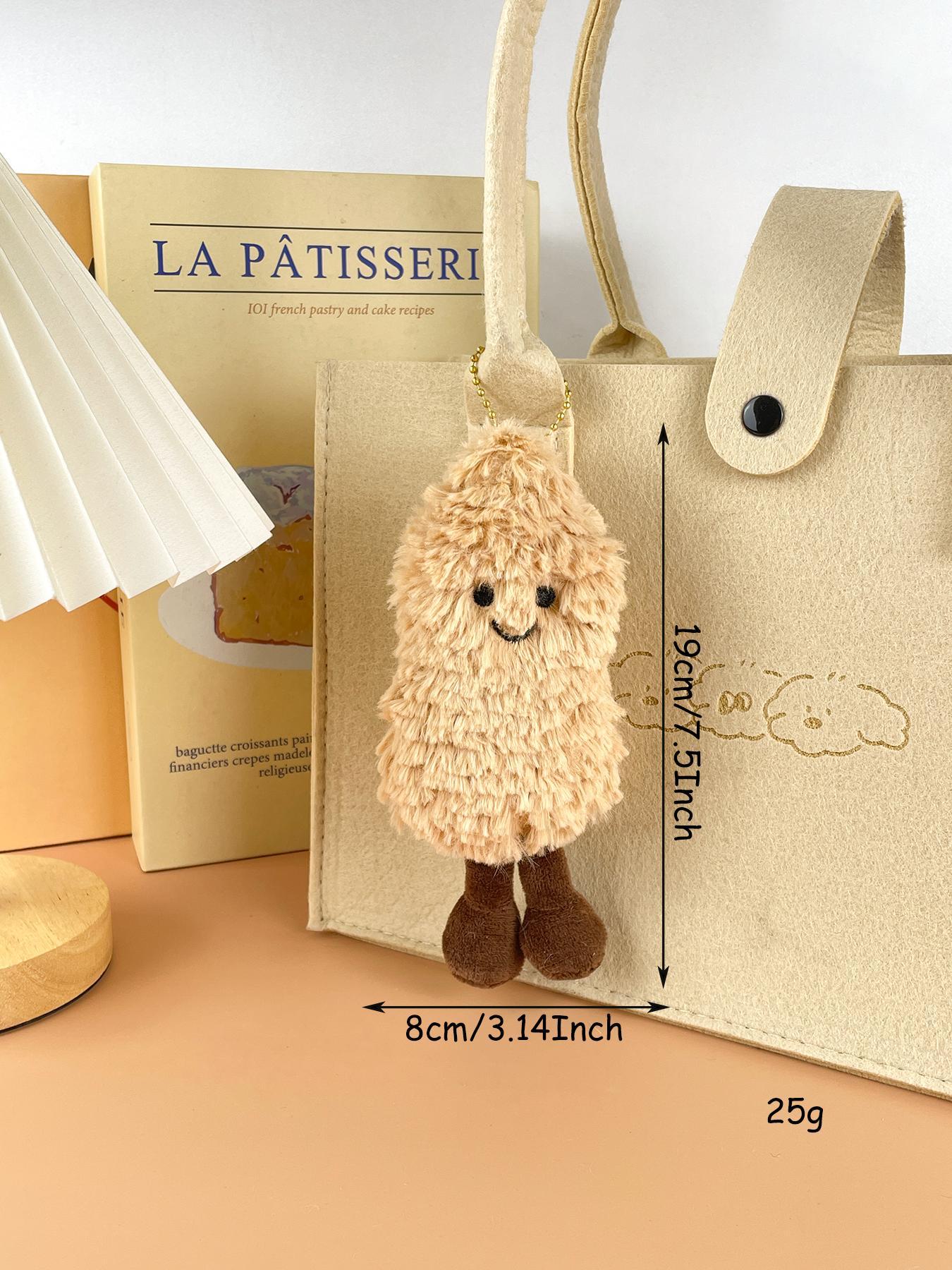 Cute Peanut Design Plush Keychain, Cute Bag Charms, Fashion Accessories for Women & Men, Trendy All-match & Exquisite Keychain for Birthday Gift, Cute Soft Keychains