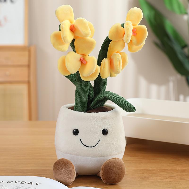 The Cutest Orchid You Can't Kill!  3D Plush Flower Pot Doll, Soft Stuffed Plant Decor for Room & Dorm, Unique Birthday Gift for Her, Heartfelt Aesthetic Keepsake