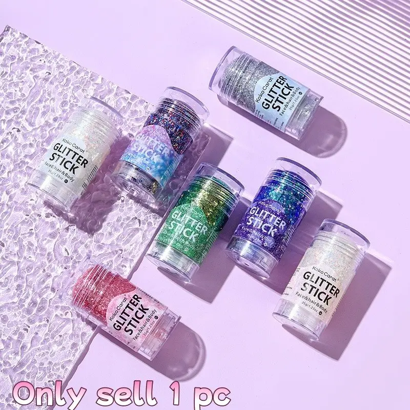 Face & Hair & Body Star Glitter, Festival Stage Makeup, Summer Party, Body Paint Hair Wax Stick, Long Lasting Shine, Party Accessories