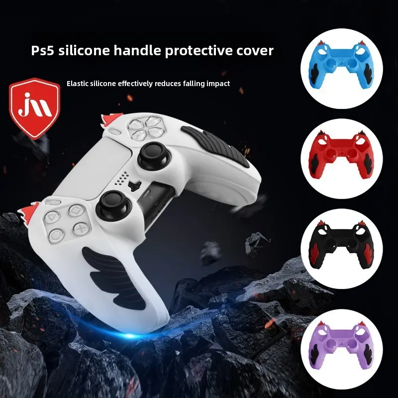 Silicone Cover for PS5 Controller - Anti-Slip Grip, Flame Design, Enhanced Protection, Fits PS5 Pad, Playstation 5 Gaming Console Accessory, Flame Motif