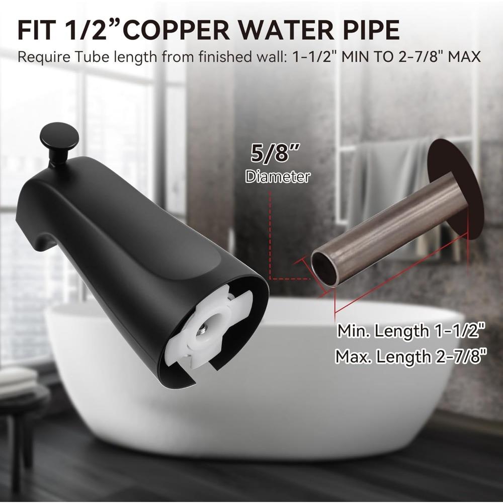 1 Set Faucets Pull-Up Hand Faucet Tub Spout Bathroom Shower Faucet Spout Replacement Slide-In Diverter Tub Spout Compatible with Kohler GP85556 Fits 1/2" copper water pipe Includes 5/32" hex wrench Easy to install