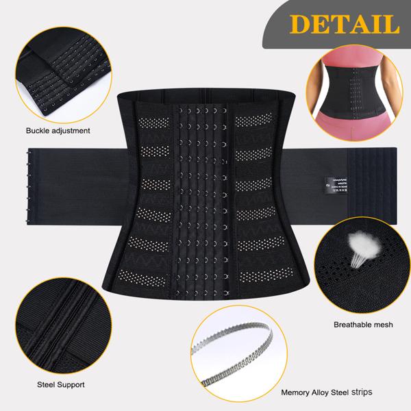 Waist Trainer Corset for Women Tummy Control Sport Workout Body Shaper Black,Back Brace