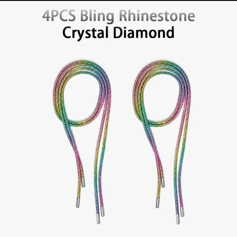 Trendy Gradient Bling Shoelaces, Customizable Footwear Accessories, Crystal Shoe Straps, Fashionable Shoelace Design, Enhance Your Style, Shoe Strings