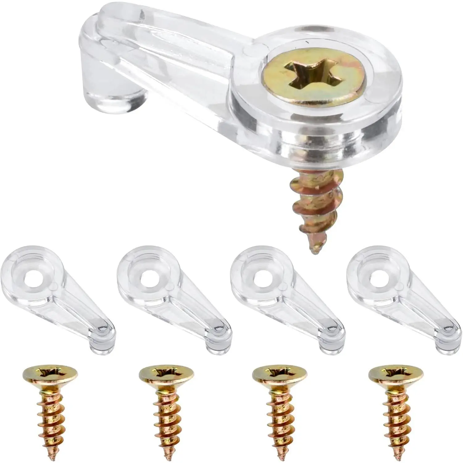 AccEncyc 50-Pack 4-5mm Glass Clips Kit with Screws, Cabinet Fixer for Secure Cabinet Door Installation