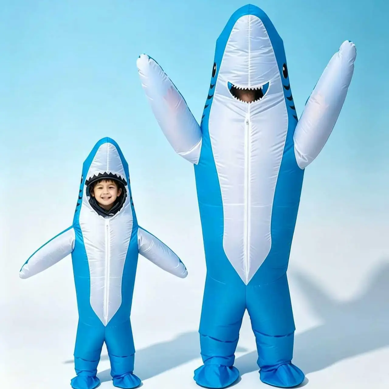 Family Shark Inflatable Costume Set, 2-Piece Kit, Cute Shark Style, Perfect for Parties and Fun Outdoors Activities