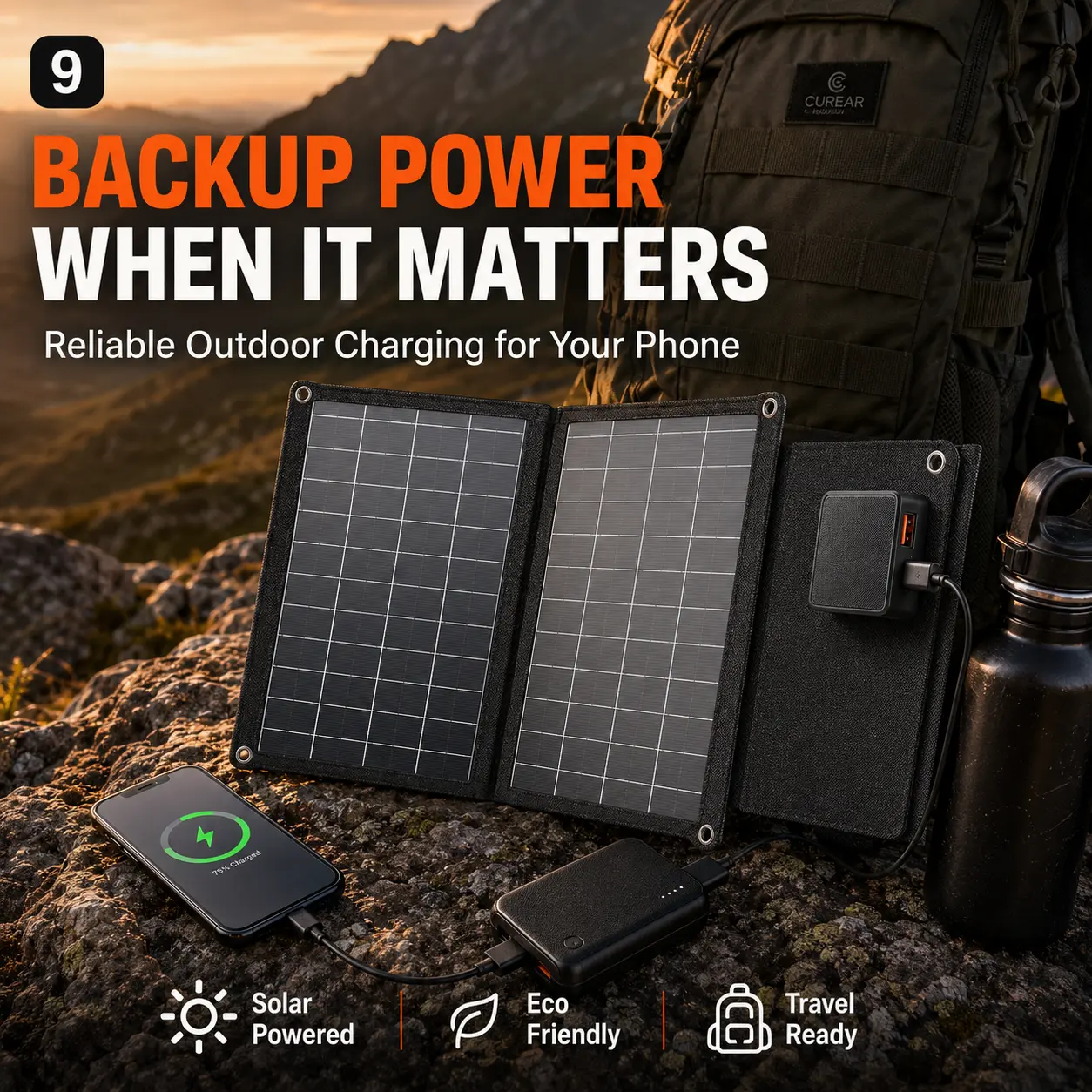 Portable Foldable Compact Weatherproof Solar Panels - USB Dual Port Off-Grid Charger for Phones, Power Banks, Devices, Ideal for Camping, Fishing, Rugged Outdoor Use