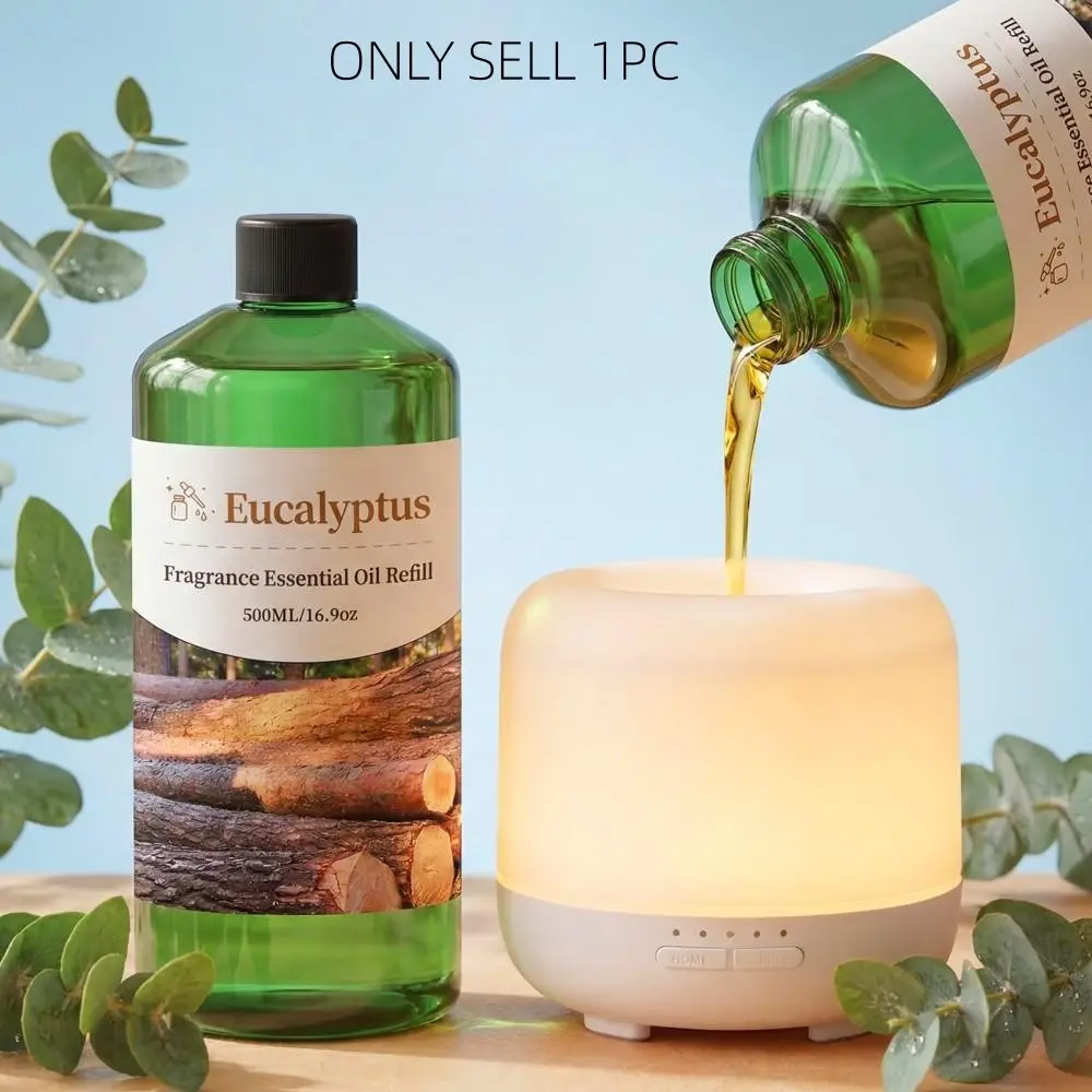 500ML Aromatherapy Essential Oil Refill, Ideal for Home Office Hotel, Air Purification, Fresh Indoor Space, Compatible with Diffusers Humidifiers Car Fresheners