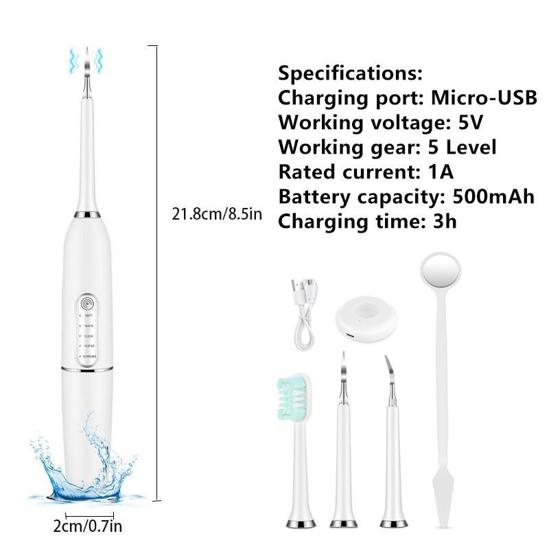 Electric Toothbrush Set, 1 Set 5 Modes Rechargeable Deep Cleansing Toothbrush with Replacement Brush Heads, Oral Care Product for Adults