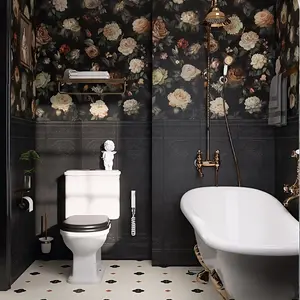 1 Roll 17.32 x 118.11 Inches vintage black rose peel and stick self adhesive wallpaper cream blush floral pattern washable seamless elegant academia decor for living room bedroom bathroom