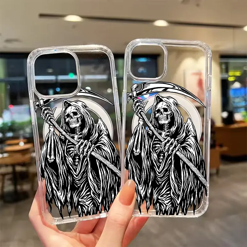 Phone Case: Death Grim Reaper Skull Magnetic Case for iPhone 17 E Air Pro ProMax iPhone16 15 14 Plus 13 12 11 X XS XR Phone Back Cover