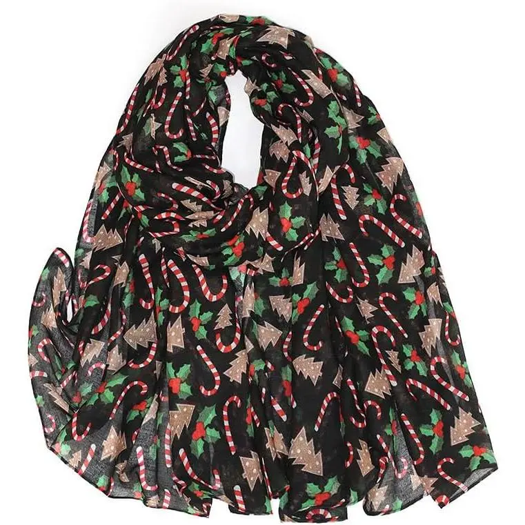 Women Fashion-Christmas-Winter-Snowman-Scarf - Lightweight Christmas Scarf | Soft Christmas scarf with snowman design,lightweight winter holiday accessory for women, for ,gifts 70.9*35.4”