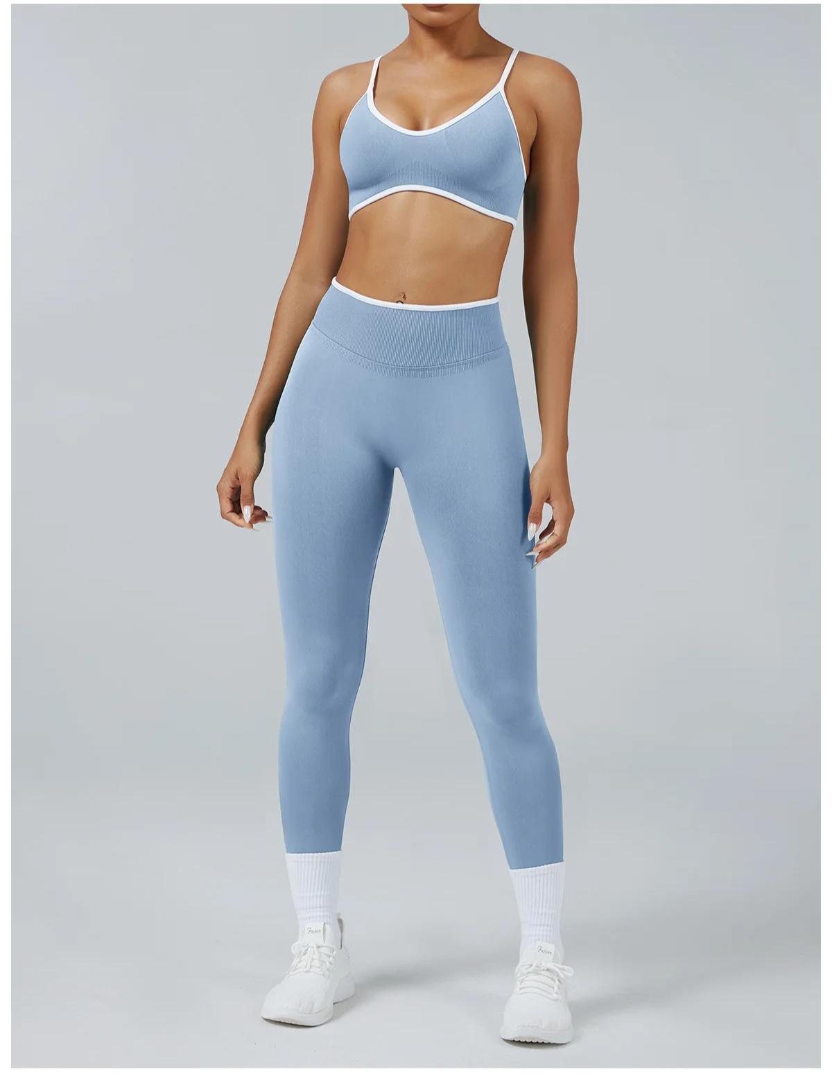 2PCS Yoga Suit Seamless Sports Set Gym Outfits Women Tracksuit Running Workout Clothes Sports Bra Athletic Wear Yoga Clothing