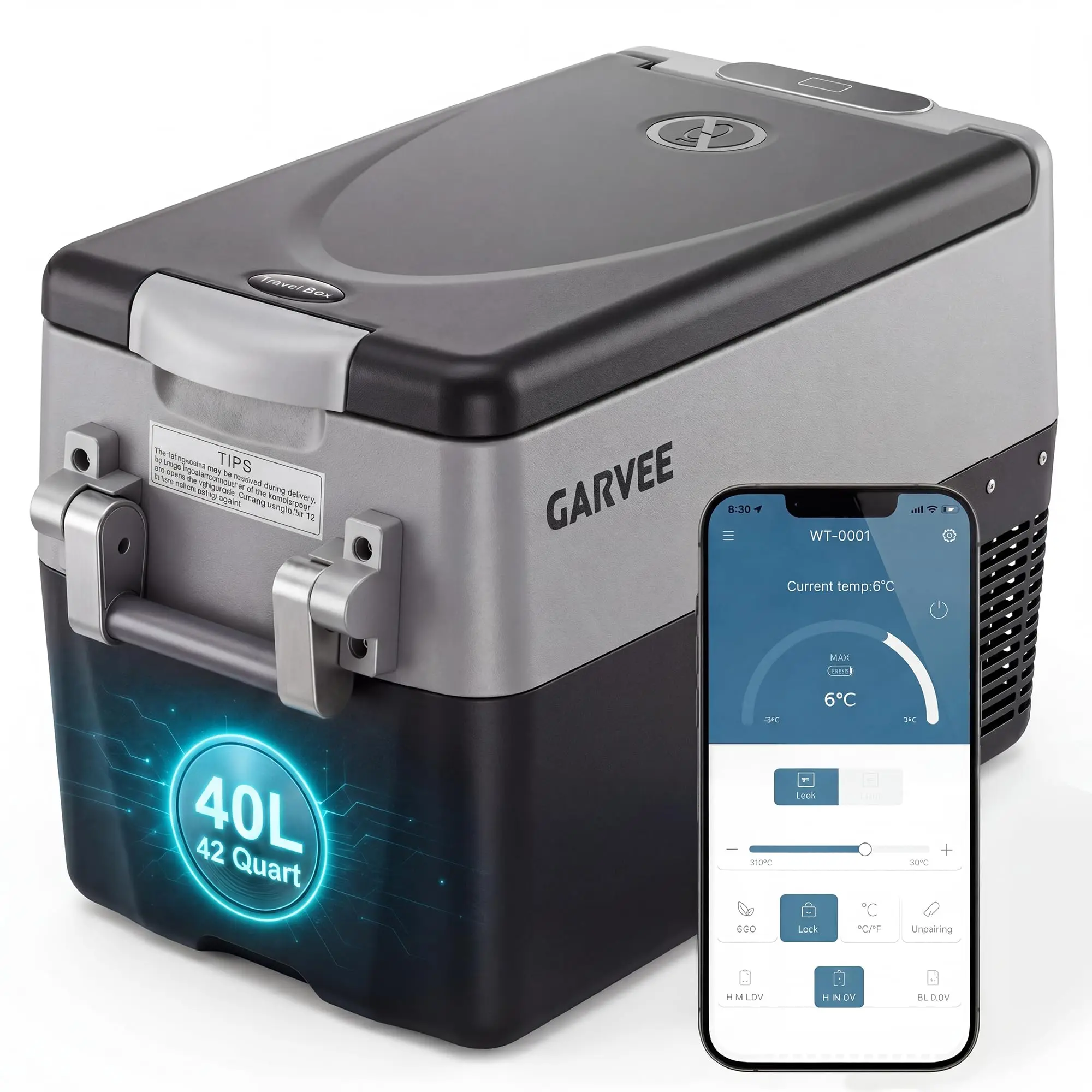 Portable 12V Car Refrigerator, Compact Auto Cooling Fridge for Travel & Road Trips, Stable Reliable Cooling Performance, Fits Perfectly for Cars, SUVs and Trucks
