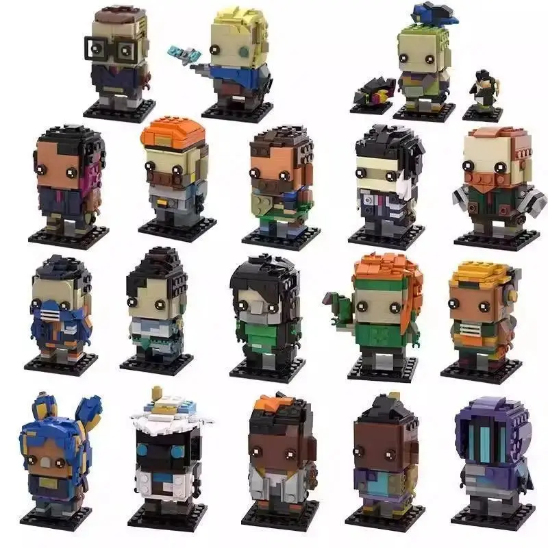 2026 hot itemMOC Fearless ContractValorant Assembled Building Blocks Square Head Doll Children's Building Blocks Toy