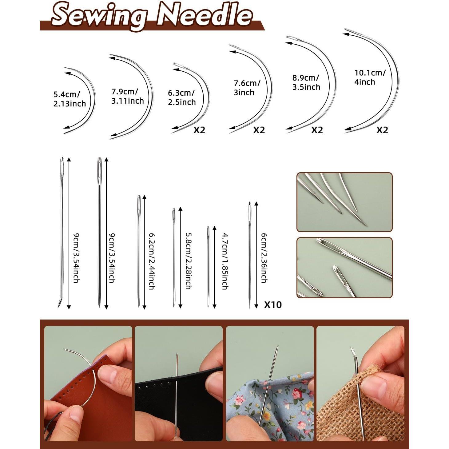 Heavy Duty Sewing Kit, 48 count  and Thread Kit with Upholstery Thread  Sewing Awl Seam Ripper, Upholstery Repair Sewing Kit for  Seats Carpets Shoes Backpacks DIY Crafting