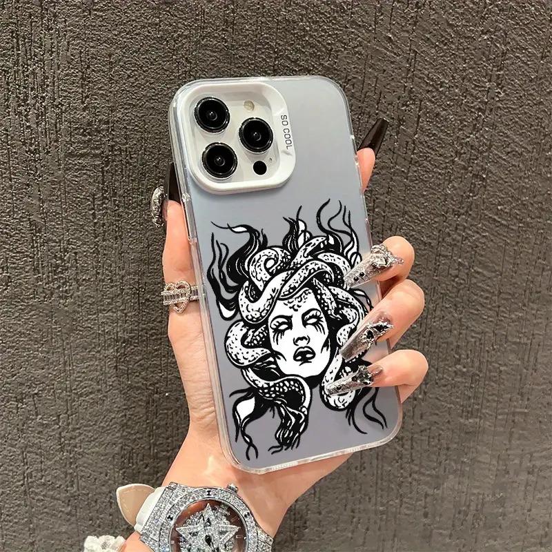 Medusa Pattern iPhone 16 15 14 13 12 XR XS X Plus Pro Max Phone Case Artistic Style Shockproof Protective Cover Durable Scratch-resistant Fashion Trend High-quality Lightweight Eco-friendly Material New Hot-selling Gift