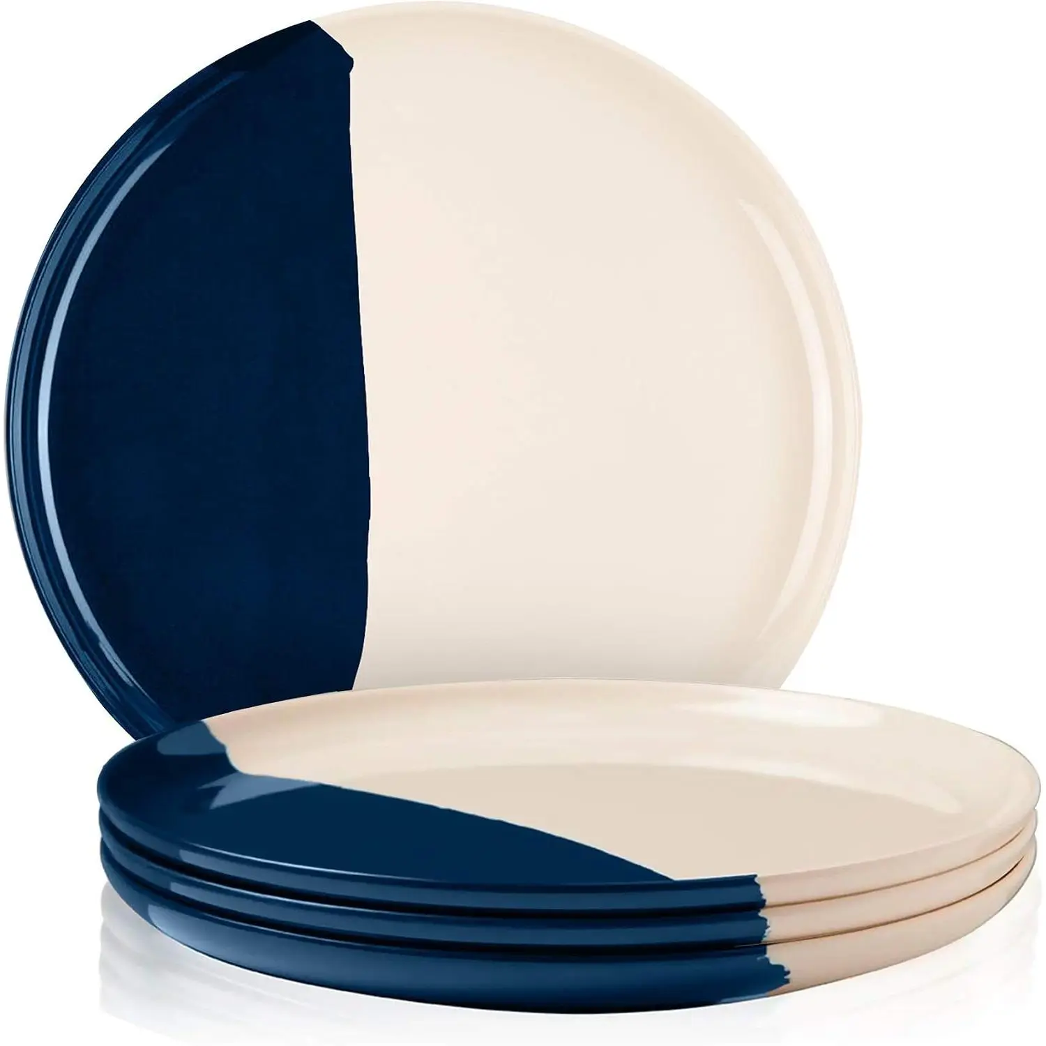 Melamine Dinner Plates | Durable Unbreakable Melamine Plate | Shatter-Proof and Chip-Resistant | Dishwasher Safe,  | Lightweight Dinnerware Set of 4 |  for Parties, Picnics, BBQ | 11 In