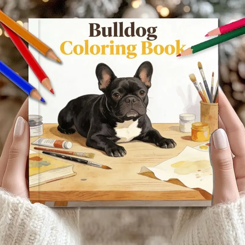 1PC Bulldog Themed Adult Coloring Book, 24 Pages Dog Pattern Coloring Pages, Art Activity Notebook For Daily Leisure Time, Stationery For Gifting Friends And Family