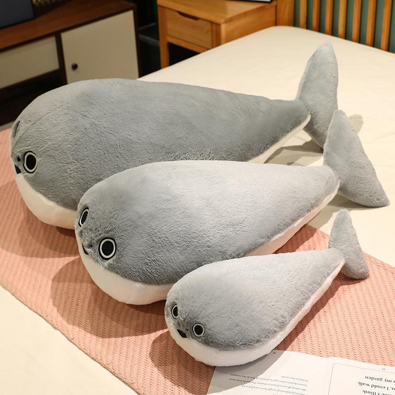50/80/100CM Sacabambaspis Grey Lifelike Fish Doll Plush Toy Stuffed Pillow Sea Animals Toys Sofa Cushion Decor for Kids Girls