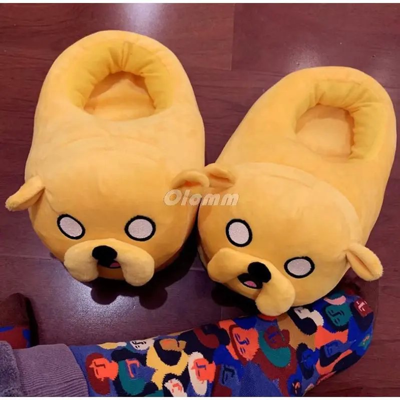 Cartoon Slippers Happy time Women Anti-Slip Finn Jake Indoor Home Slippers Anime character Bedroom Warm Soft Christmas gift