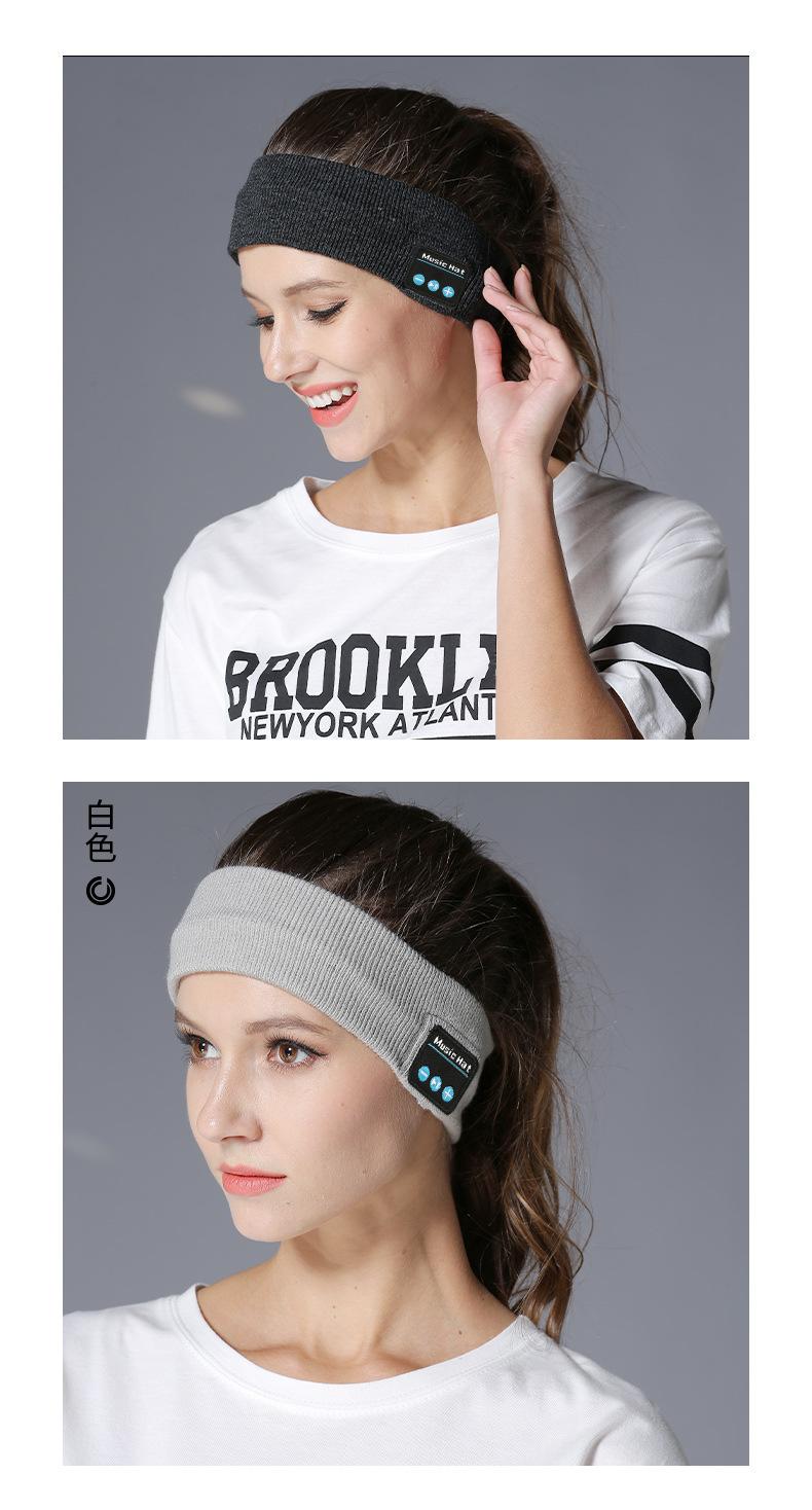 Wireless bluetooth headscarf outdoor fitness sweat-absorbing headset music call outdoor knitting bluetooth headband