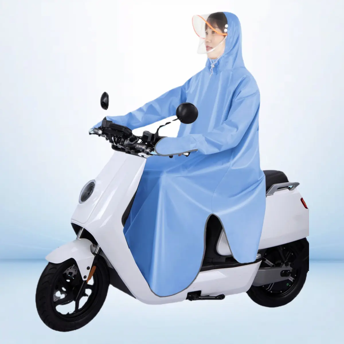 Long Sleeved Full Body Rain Poncho For Single Motorcycle E-bike Riders Waterproof Against Severe Rain For Adults