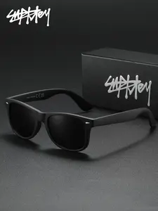 SUPKLEY Simple And Casual Unisex Polarized Sunglasses With Tac Lenses And Square Frames, Suitable For Daily Campus Activities, Reducing Glare While Driving, And Essential For Outdoor Shading