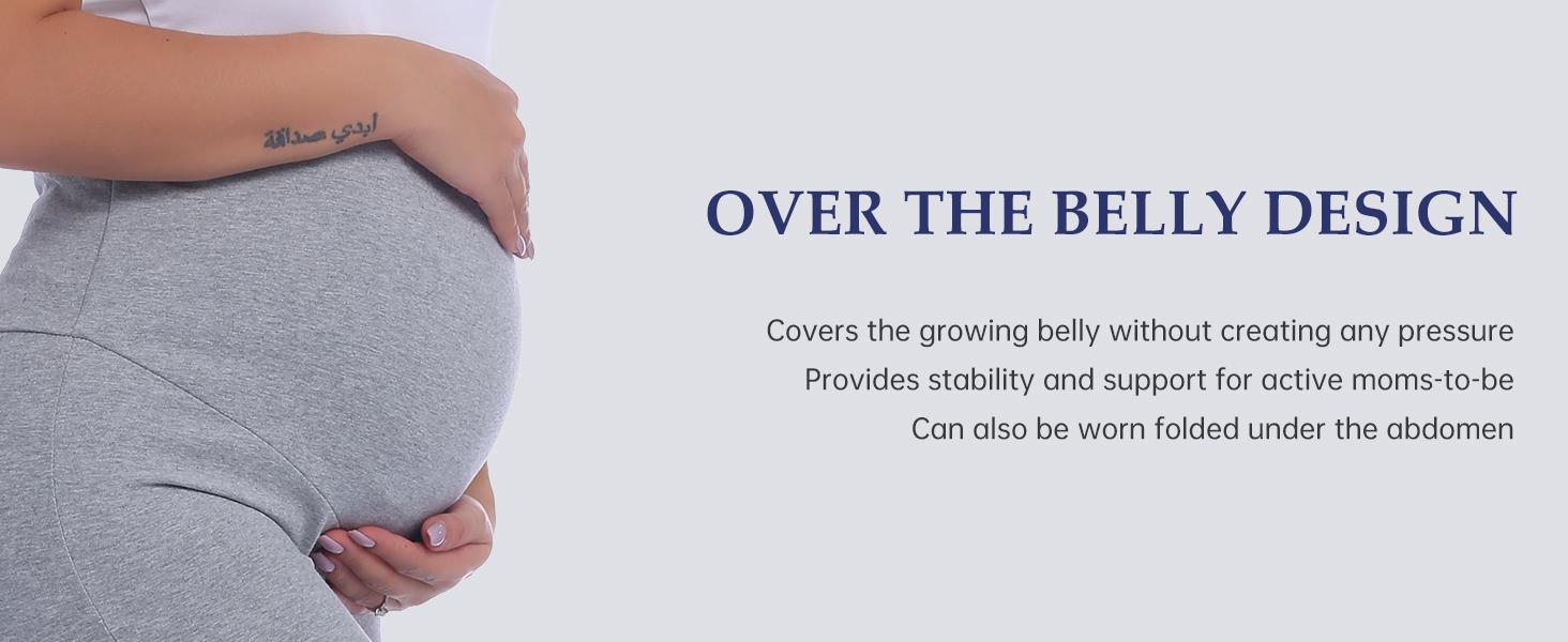 Maternity Leggings Over The Belly Cotton Pregnancy Tight Pants Stretchy Comfy Yoga Workout Activewear S-XXL