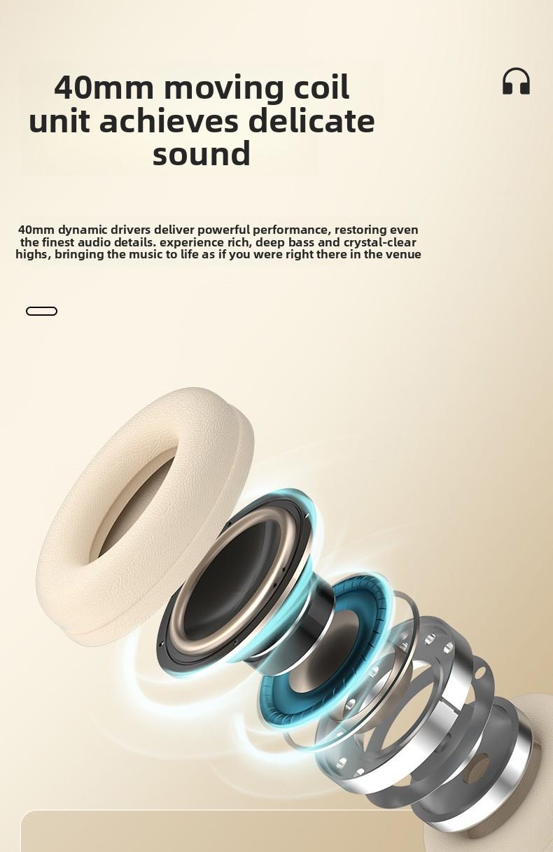 DR58 Wireless Headphones Noise Cancelling Over Ear Bluetooth Headset Long Battery Life for Travel Sports High Bass Hifi Sound Headphones