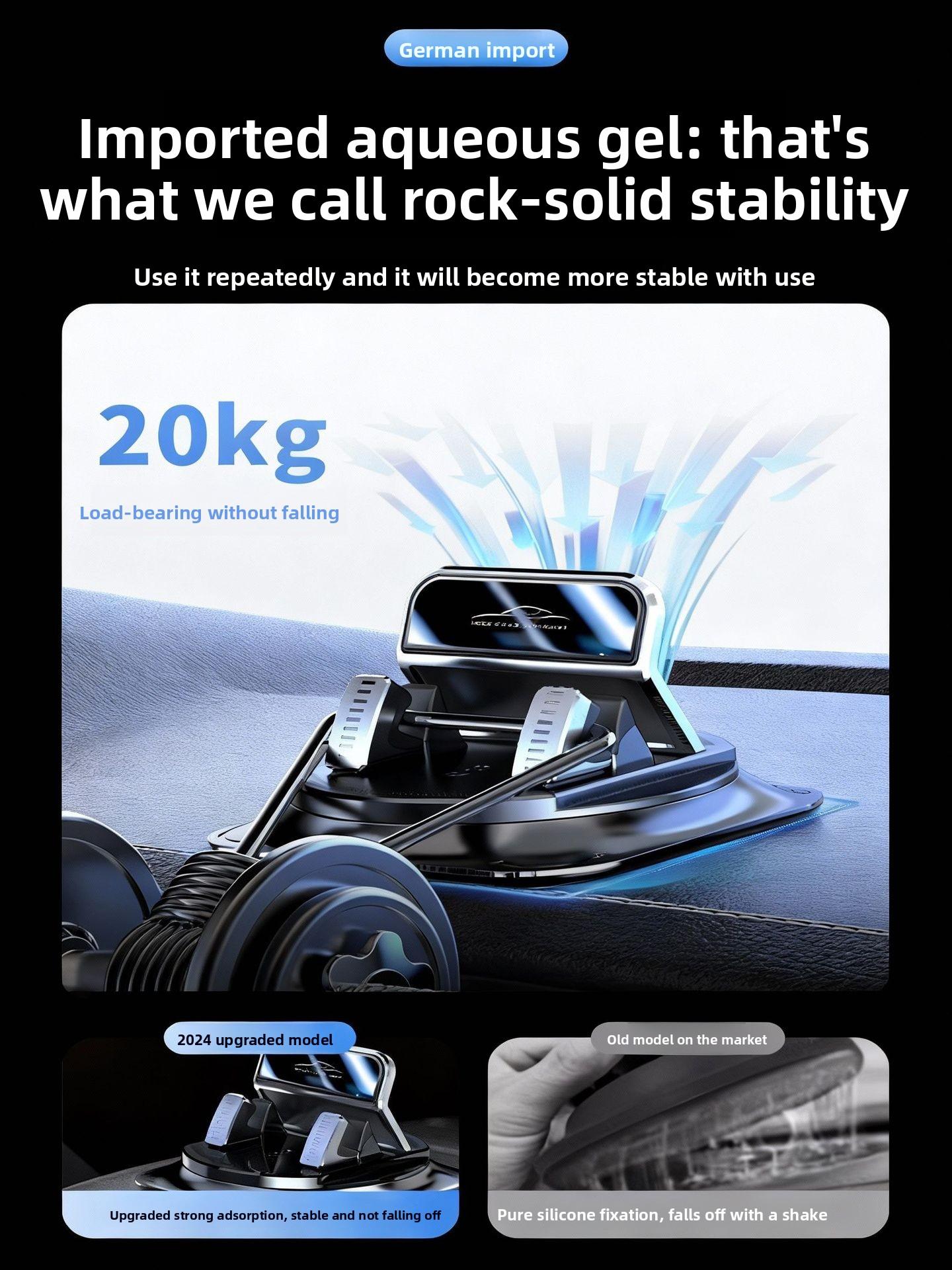 Car phone holder 360 degree rotation, suitablefor car navigation in-car dashboard, horizontaland vertica screen adjustment angle,suctioncup fixed non-slip mobile phone holdersuitable for iPhone and Android