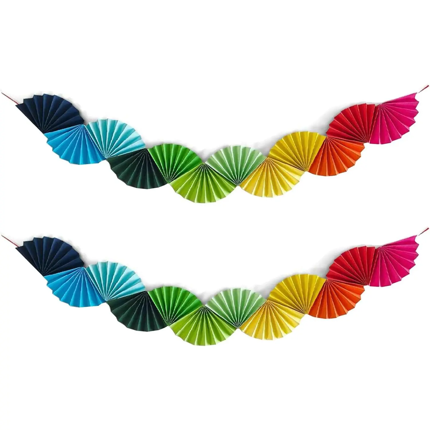Banner Garland Fan-Shaped, Rainbow Colors Wall Decor Party Decorations | for Birthday Wedding College Nurse Graduation Holiday  Year,  Supplies