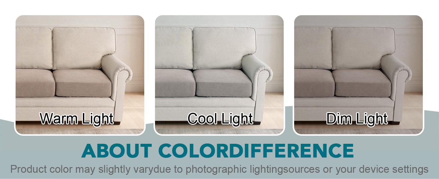 Stretch Couch Cushion Cover 1 Pack Individual Seat Slipcover with Elastic Bottom, Machine Washable Furniture Protector (1 Seat Cushion Cover, Sand)