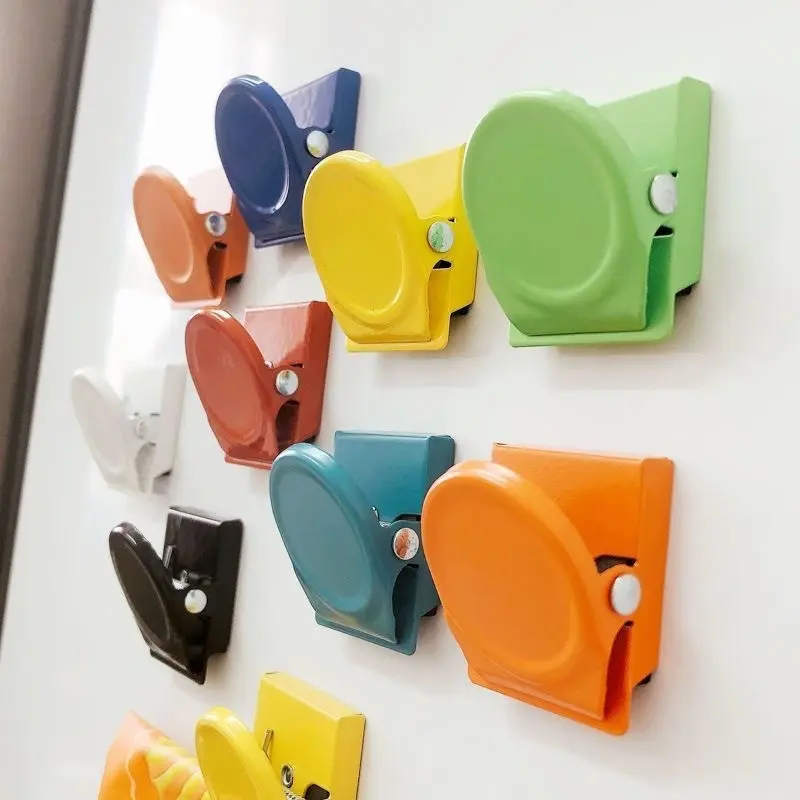 5-Piece Magnetic Office Clips and Refrigerator Magnets Multi-Color Document Holders Suitable for Office and Kitchen, Multi-Functional Magnetic Organizer