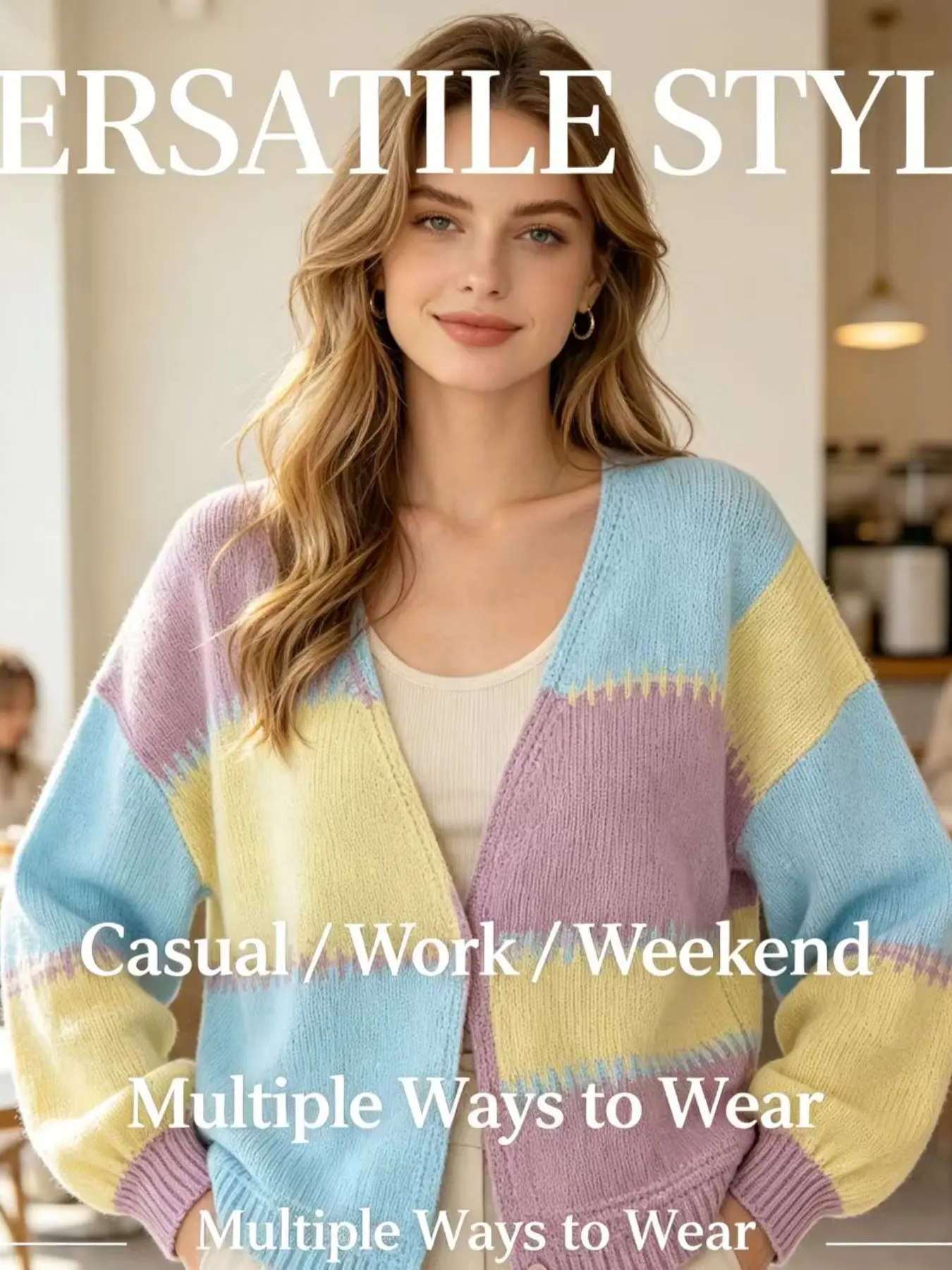 Women's Knitted Jacket Sweater Cardigan, Stylish European and American Design, Cozy Outerwear for Daily Wear, Perfect for Fall and Winter