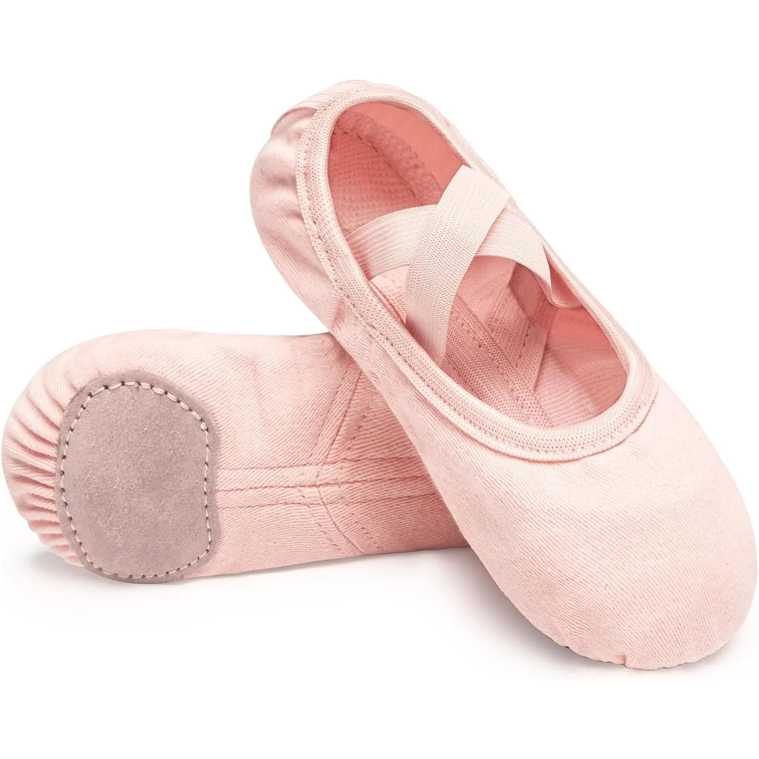 Ballet Shoes Toddler Slippers Highly Elastic Canvas for Girls Women | Split Sole, Soft Cotton Lining, Machine Washable, Flexible Movement, Ballet Practice and PerformanceGift