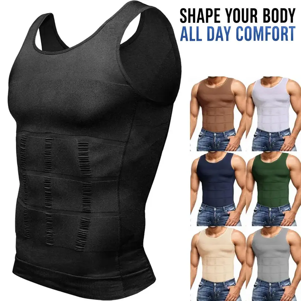 2/3 Pack Mens  Compression Shirts,Men Shaping Vest,Men Sleeveless Shirt Shapewear Body Shaper