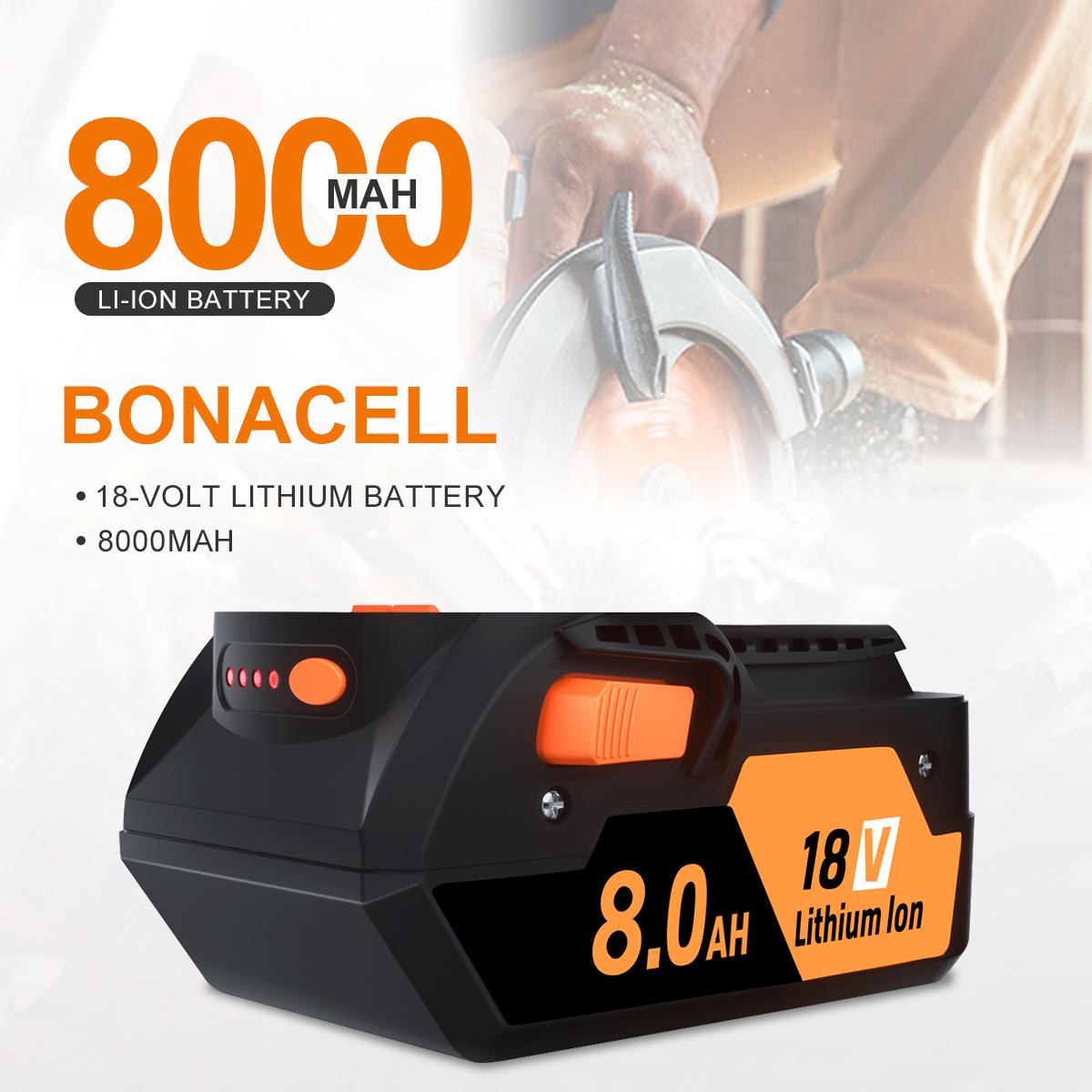 High quality PACK For Ridgid R840087 8.0Ah Lithium Battery Rigid 18 Volt R840085 Power Tools