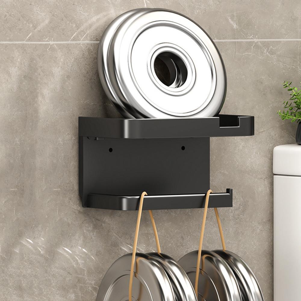 1 Piece Toilet Paper Storage Rack, Bathroom Wall-mounted Holder, Non-punching Adhesive Tissue Box Shelf, Dual-purpose Storage Rack, Mobile Phone Holder, Toiletry Organizer Bracket, Bathroom Supplies