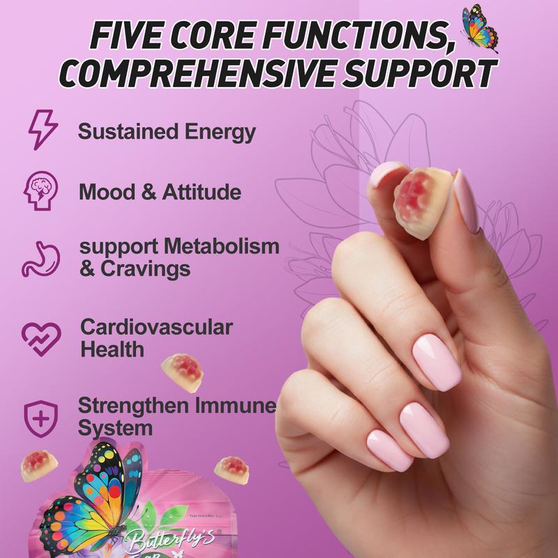 BUTTERFLY'S TEAR Magic Saffron Gummies – Mood, Brain & Focus Support with Saffron, Magnesium, Ashwagandha & Clove – 60 Gummies