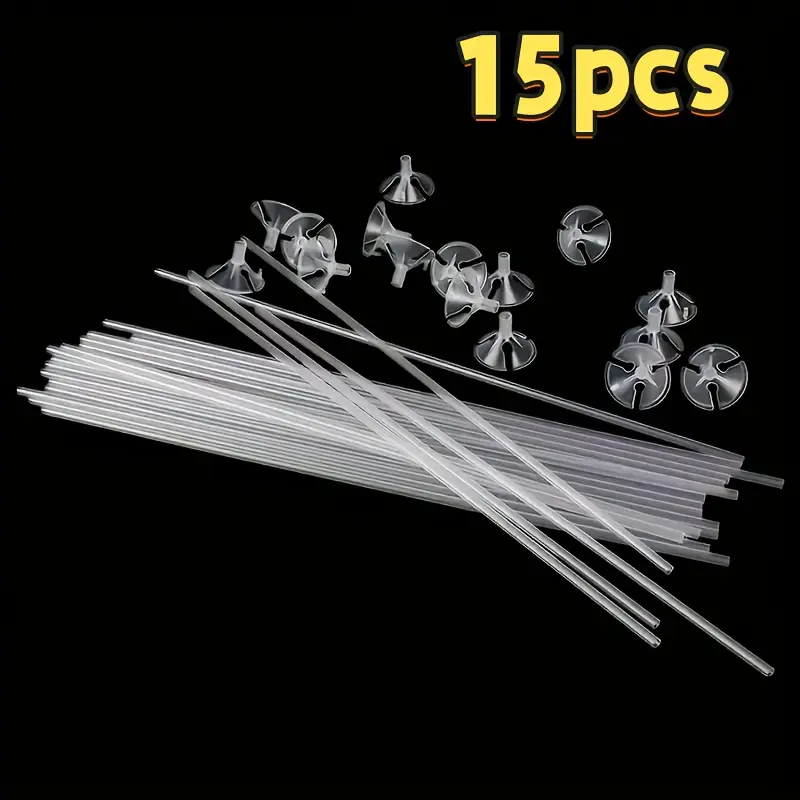 15pcs- Plastic Balloon Stick Holder with Cup, Durable Base Holder, Handheld Balloon Holder, Party Supplies. Suitable for Wedding Decoration, Birthday Decoration, Graduation And Party Decoration, Home Decoration, Garden Decoration.