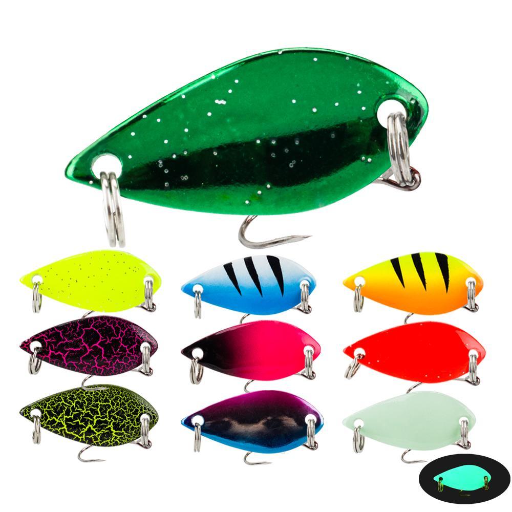 Sinking Metal Spoon Jigging Lures, 10 Colors Artificial Fishing Lure, Hard Fishing Bait for Trout Bass, Fishing Accessories