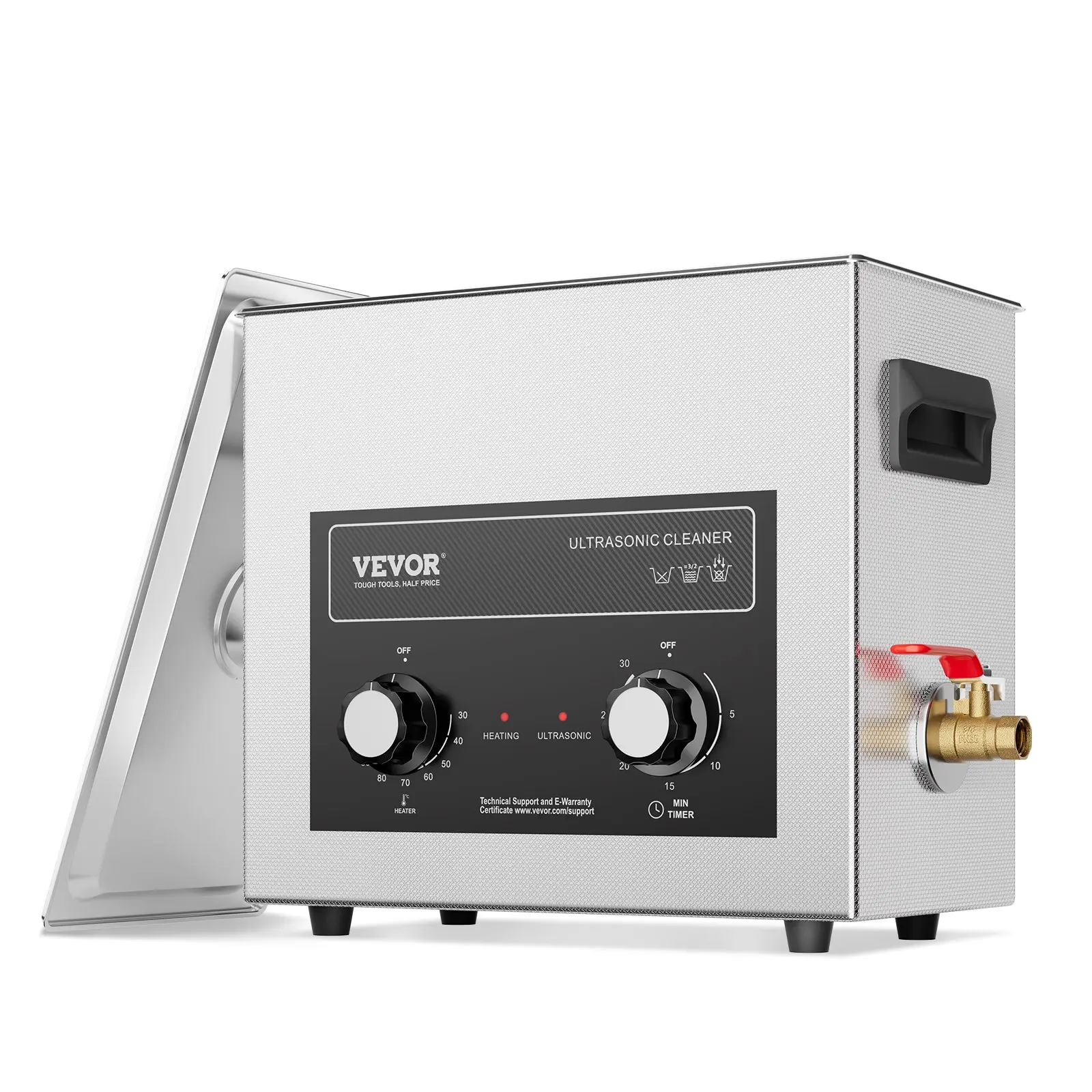6L Ultrasonic Cleaner with Heater Timer Basket, Professional Digital Sonic Cavitation Machine, 180W Cleaning Machine for Watch Instruments, Glasses, Coin, Metal Parts, Tool
