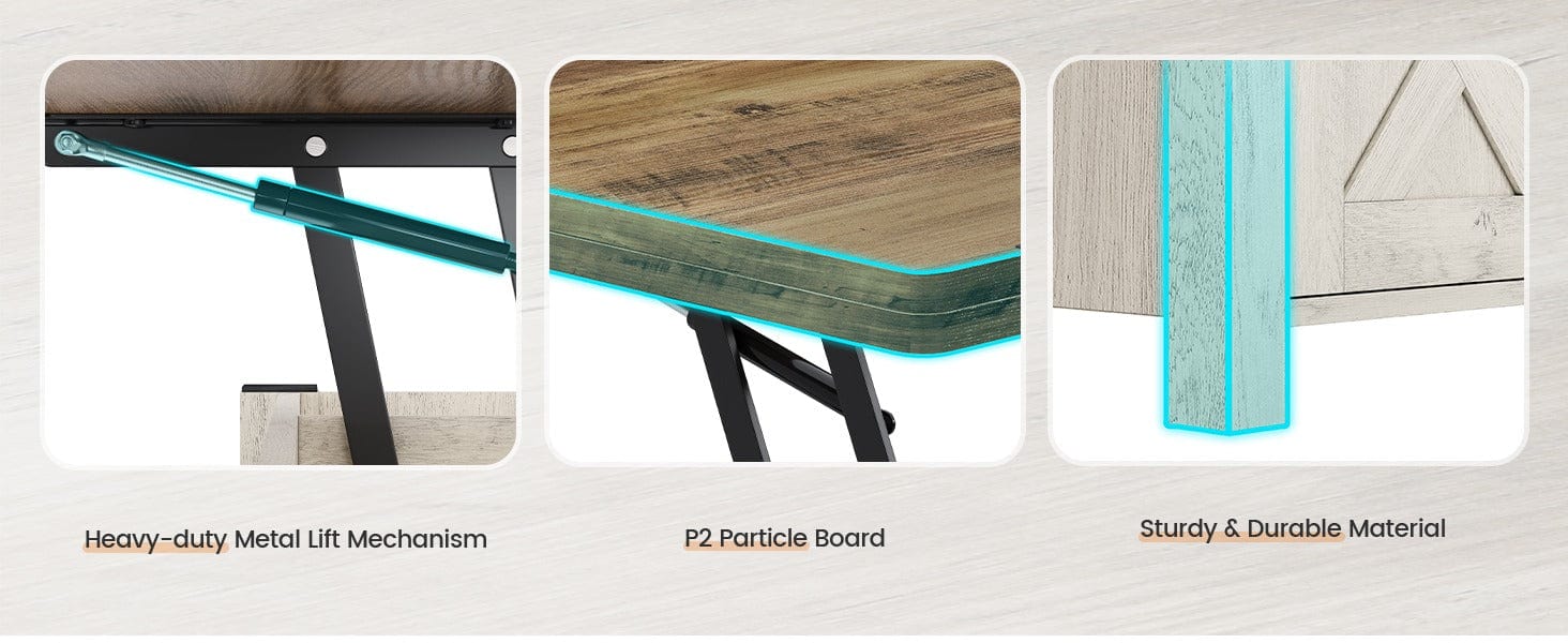 4 in 1 Multi-Function Lift Top Coffee Table with Storage and Hidden Compartment White 4 in 1 Multi-Function Lift Top Coffee Table with Storage and Hidden Compartment White