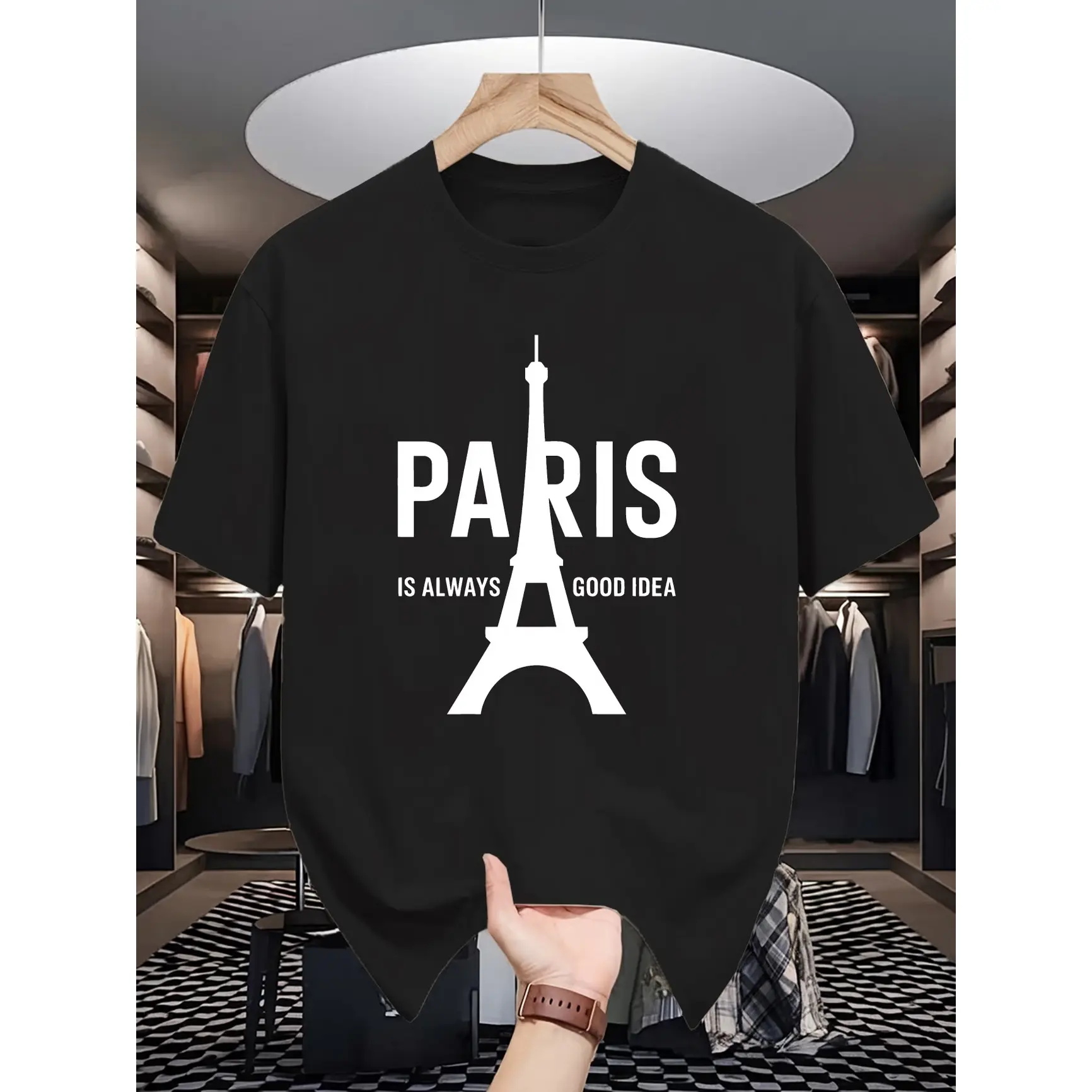 Paris Eiffel Tower Graphic Oversized Cotton T-Shirt, Fashion Comfort Outfit, Paris Is Always A Good Idea Tee, SummerVibes,Valentine Gift For Him Her, Best Holiday Present For Family Friends