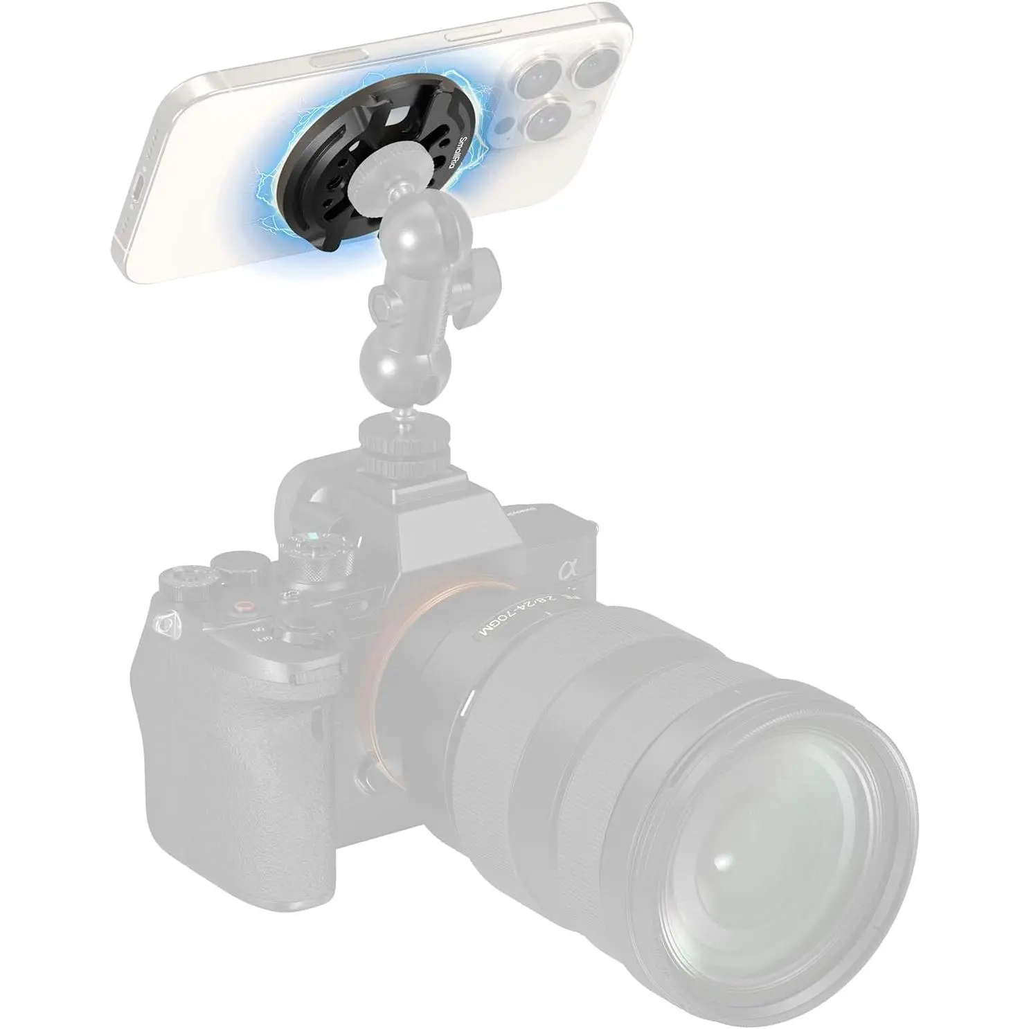 Phone Mount Plate for  17/16/15/14/13 | with Cold Shoe Mount & 1/4"-20 Threaded Hole, for  Mic 2, Vlogging, Live Streaming, Smartphone Filming