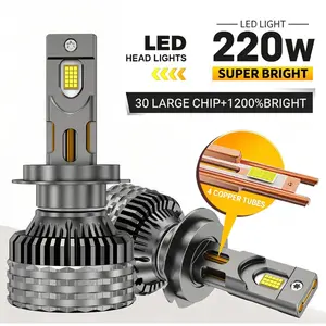 2-Pack H7 LED Headlights, 160,000 Lumens, High Power 220w, Compatible with H1, H4, H11, H8, H9, 12V, Replace Original Bulbs