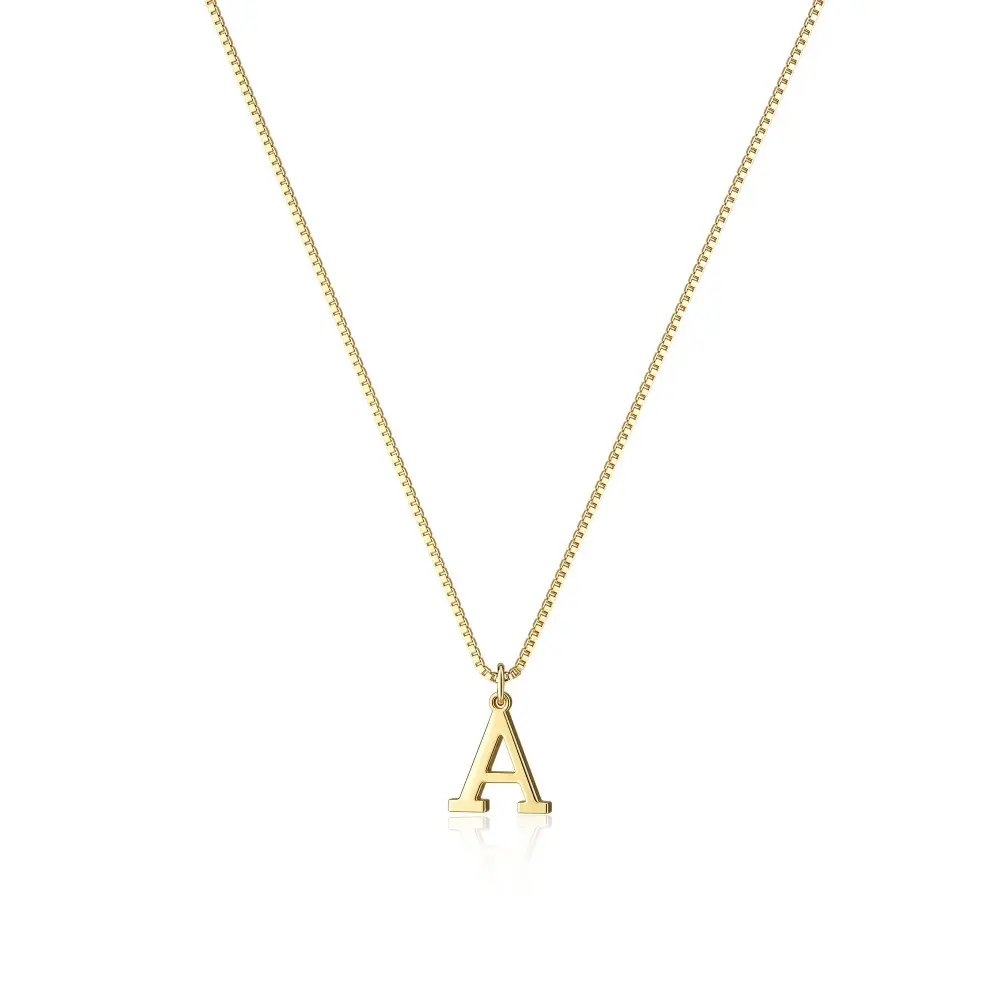 Initial H Necklace for Women, Elegant Gold-Plated Letter Pendant on a Classic Box Chain, Personalized Jewelry for an Anniversary Gift, Initial Necklaces, Letter Print, Gifts For Women, Female, Neck Wear, Valentine