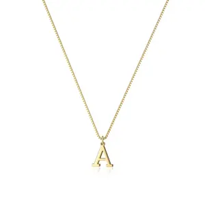Gold-Plated Initial Necklace for Women, Elegant Box Chain with a Personalized Letter Pendant, Jewelry Gift for Birthday & Anniversary, Initial Necklaces