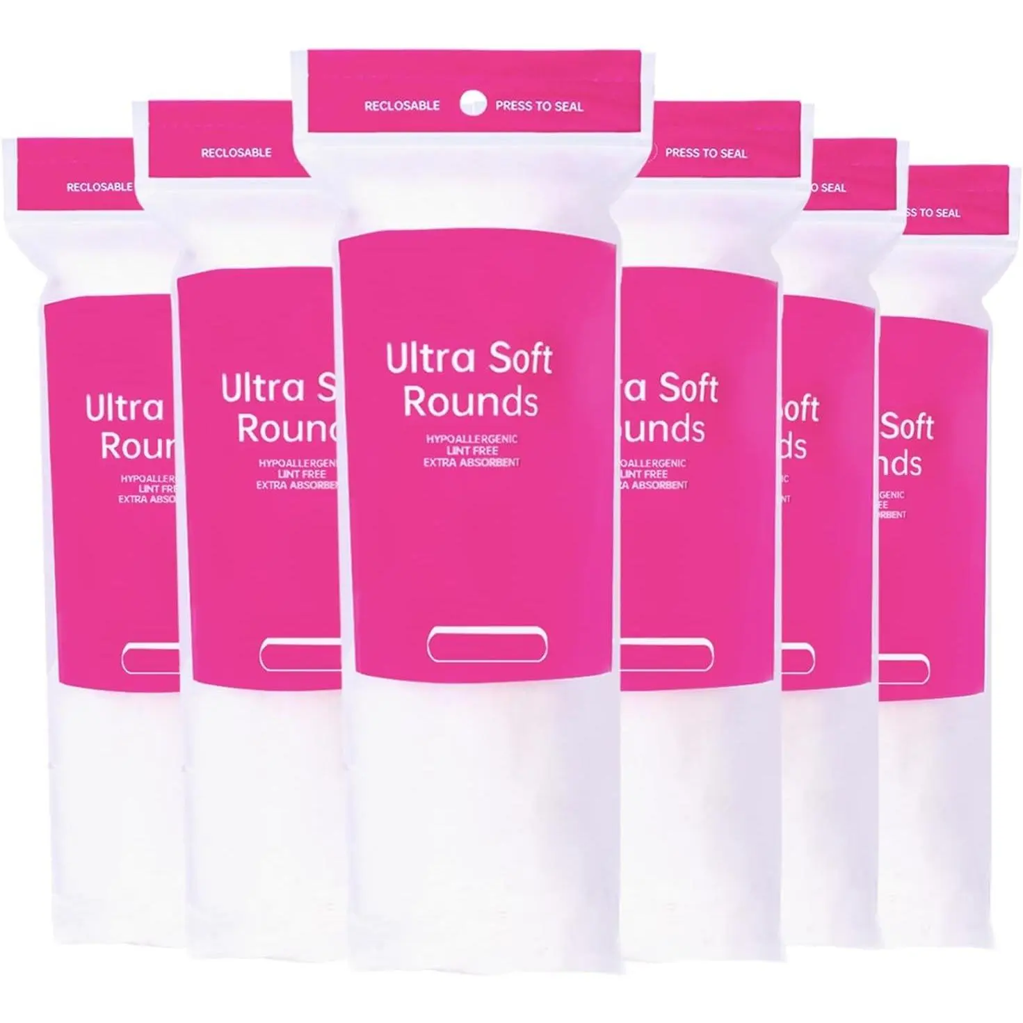 600 PCS Cotton Rounds, 100 Count (Pack of 6) Soft Absorbent 100% Pure Cotton Lint Free Stitched Face Pads for Makeup Removal Skincare Gentle Facial Cleansing